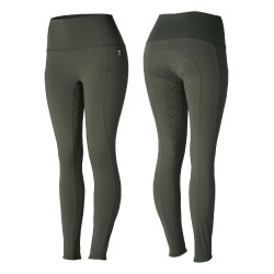 Damen-Reitleggings Gillian Horze mit hohem Bund und Vollbesatz aus Silikon