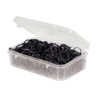 Schachtel mit 500 Mähnengummis Schwarz Schachtel mit 500 Mähnengummis Schwarz