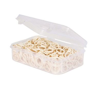 Schachtel mit 500 Mähnengummis Weiß Weiß Schachtel mit 500 Mähnengummis Weiß Weiß