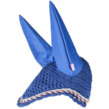Fliegenhaube Imperial Riding Italy de Luxe Blaues / Neon-Koralle