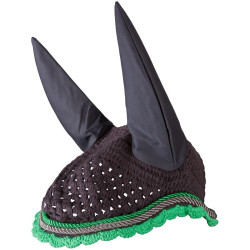 Fliegenhaube Imperial Riding Italy de Luxe Grau / Neongrün