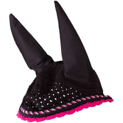 Fliegenhaube Imperial Riding Italy de Luxe Schwarz / Neonrosa