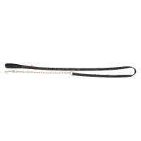 Anbindestrick Imperial Riding Flexi-Fleece mit Kettenkarabiner Schwarz / reflektierend