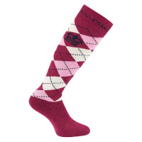 Argyle Socken HV Polo Rot / Rosa / Marineblau