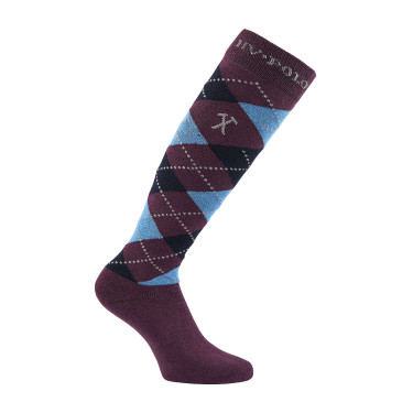 Argyle Socken HV Polo Pflaume / Marine / Mittelblau