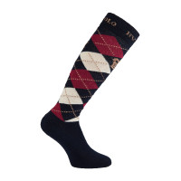 Argyle Socken HV Polo Marine / rot / sandfarben Blau