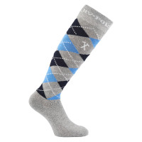 Argyle Socken HV Polo Meliertes Grau / Weiß