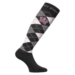 Argyle Socken HV Polo Schwarz / silbergrau gemischt / rosa Argyle Socken HV Polo Schwarz / silbergrau gemischt / rosa