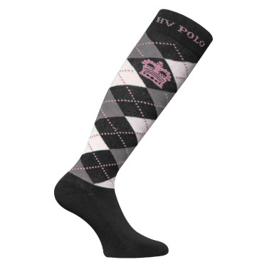 Argyle Socken HV Polo Schwarz / silbergrau gemischt / rosa Argyle Socken HV Polo Schwarz / silbergrau gemischt / rosa