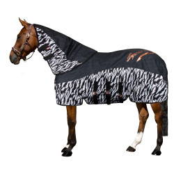 Fliegen- und Regenschutz-Halsschutz Imperial Riding Super-dry Carly Schwarzes Zebra