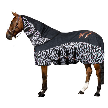 Fliegen- und Regenschutz-Halsschutz Imperial Riding Super-dry Carly Schwarzes Zebra