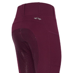 Reitleggings HV Polo Luci FullGrip Dunkle Beere Rot