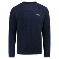 Zopfmuster-Pullover Herren HV Polo Classy Marineblau