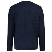 Zopfmuster-Pullover Herren HV Polo Classy Marineblau Zopfmuster-Pullover Herren HV Polo Classy Marineblau