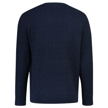 Zopfmuster-Pullover Herren HV Polo Classy Marineblau