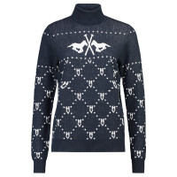 Jacquard-Pullover HV Polo Cecile Marineblau