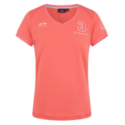 T-Shirt Favouritas Tech Kurzarm HV Polo Helles Korallenrot Orange