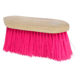 Imperial Riding Dandy Bürste mit langen harten Nylonborsten und Holzrücken v Neonrosa