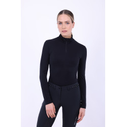 Top mit Halbzipper Euro-Star Maggy Magnet-Mischung Grau