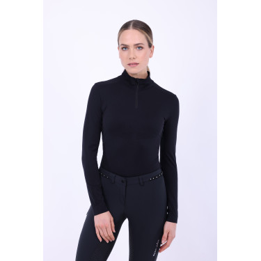 Top mit Halbzipper Euro-Star Maggy Magnet-Mischung Grau