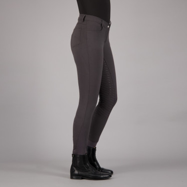 Reithose Easy Rider Evita FullGrip Kinder Erde Grau