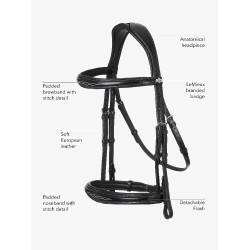 LeMieux Competition Kombiniertes Zaumzeug Havanna Braun