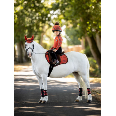 LeMieux Suede Jump Square Mini Schabracke Sienna Rot