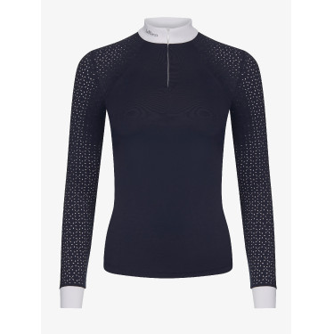 Wettkampf-Poloshirt LeMieux Olivia Langarm Marineblau