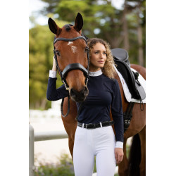 Wettkampf-Poloshirt LeMieux Olivia Langarm Marineblau