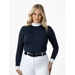 Wettkampf-Poloshirt LeMieux Olivia Langarm Marineblau