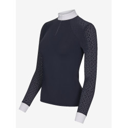 Wettkampf-Poloshirt LeMieux Olivia Langarm Marineblau