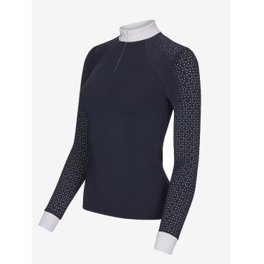 Wettkampf-Poloshirt LeMieux Olivia Langarm Marineblau