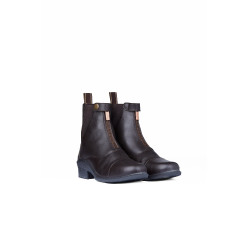 Lederstiefel Rosa mit Reißverschluss vorne Horze Dunkelbraun