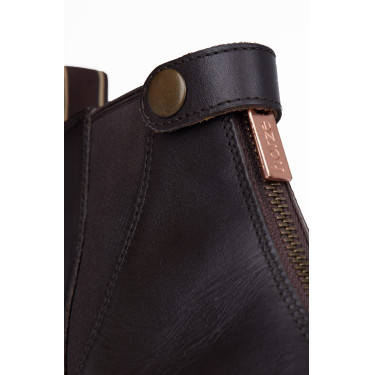 Lederstiefel Rosa mit Reißverschluss vorne Horze Dunkelbraun