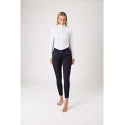 Reithose mit hohem Bund und Vollbesatz aus Silikon Aubrey Damen Horze Dunkelmarineblau Reithose mit hohem Bund und Vollbesatz aus Silikon Aubrey Damen Horze Dunkelmarineblau