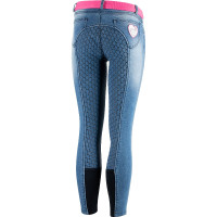 Reithose Jeans Vollbesatz Silikon Poppy Kinder Horze Blau Reithose Jeans Vollbesatz Silikon Poppy Kinder Horze Blau