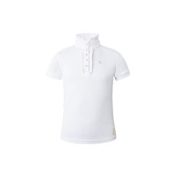 Wettkampf-Poloshirt mit kurzen Ärmeln und Rüschen Christel Kinder Horze Weiß