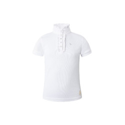 Wettkampf-Poloshirt mit kurzen Ärmeln und Rüschen Christel Kinder Horze Wettkampf-Poloshirt mit kurzen Ärmeln und Rüschen Christel Kinder Horze