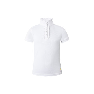 Wettkampf-Poloshirt mit kurzen Ärmeln und Rüschen Christel Kinder Horze Wettkampf-Poloshirt mit kurzen Ärmeln und Rüschen Christel Kinder Horze