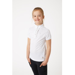 Wettkampf-Poloshirt mit kurzen Ärmeln und Rüschen Christel Kinder Horze Wettkampf-Poloshirt mit kurzen Ärmeln und Rüschen Christel Kinder Horze