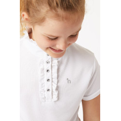 Wettkampf-Poloshirt mit kurzen Ärmeln und Rüschen Christel Kinder Horze Wettkampf-Poloshirt mit kurzen Ärmeln und Rüschen Christel Kinder Horze