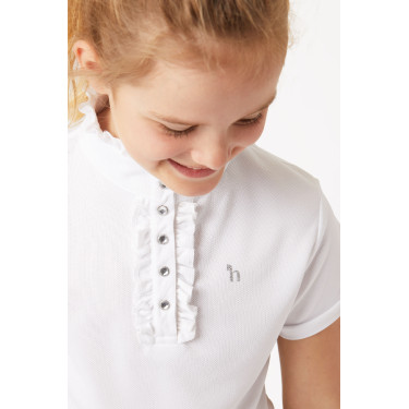 Wettkampf-Poloshirt mit kurzen Ärmeln und Rüschen Christel Kinder Horze Wettkampf-Poloshirt mit kurzen Ärmeln und Rüschen Christel Kinder Horze