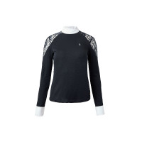 Wettkampf-Poloshirt aus Spitze mit langen Ärmeln Sylvie Horze Dunkelmarineblau Wettkampf-Poloshirt aus Spitze mit langen Ärmeln Sylvie Horze Dunkelmarineblau
