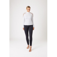 Wettkampf-Poloshirt aus Spitze mit langen Ärmeln Sylvie Horze Dunkelmarineblau Wettkampf-Poloshirt aus Spitze mit langen Ärmeln Sylvie Horze Dunkelmarineblau