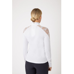 Wettkampf-Poloshirt aus Spitze mit langen Ärmeln Sylvie Horze Wettkampf-Poloshirt aus Spitze mit langen Ärmeln Sylvie Horze