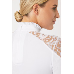 Wettkampf-Poloshirt aus Spitze mit langen Ärmeln Sylvie Horze Wettkampf-Poloshirt aus Spitze mit langen Ärmeln Sylvie Horze