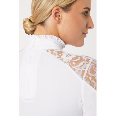 Wettkampf-Poloshirt aus Spitze mit langen Ärmeln Sylvie Horze Wettkampf-Poloshirt aus Spitze mit langen Ärmeln Sylvie Horze
