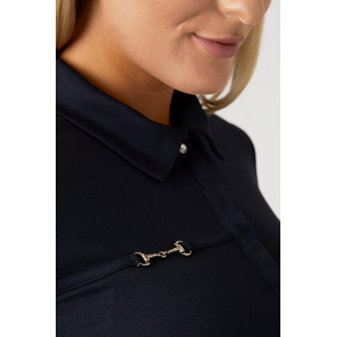 Funktionelles Damen-Kurzarm-Poloshirt Denise Horze Dunkelmarineblau Funktionelles Damen-Kurzarm-Poloshirt Denise Horze Dunkelmarineblau