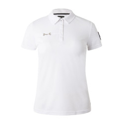 Funktionelles Damen-Kurzarm-Poloshirt Denise Horze Weiß Wei&amp;amp;amp;amp;amp;amp;szlig;