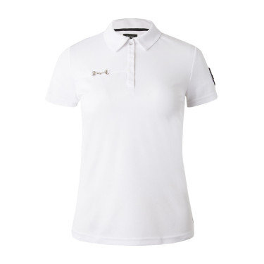 Funktionelles Damen-Kurzarm-Poloshirt Denise Horze Weiß Wei&amp;amp;amp;amp;amp;amp;szlig;